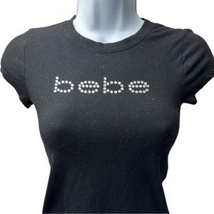 Bebe Black Short Sleeve Tee